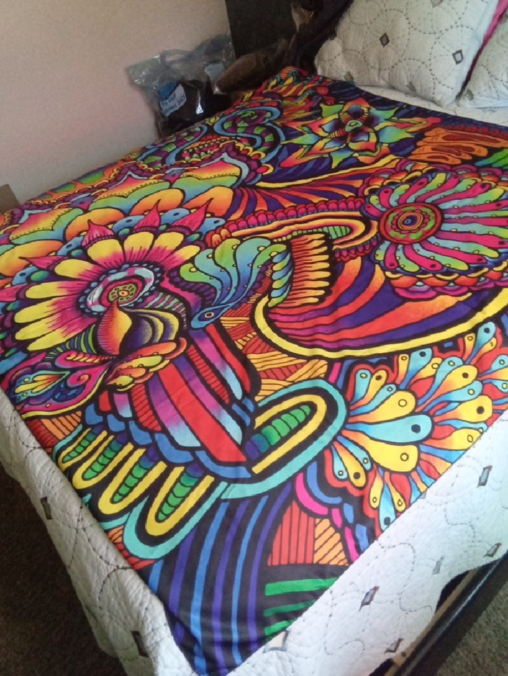 2 MULTI COLOR PIECES OF FABRIC